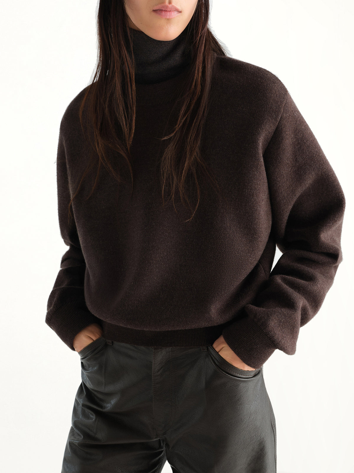 Short Sweatshirt in Ganache