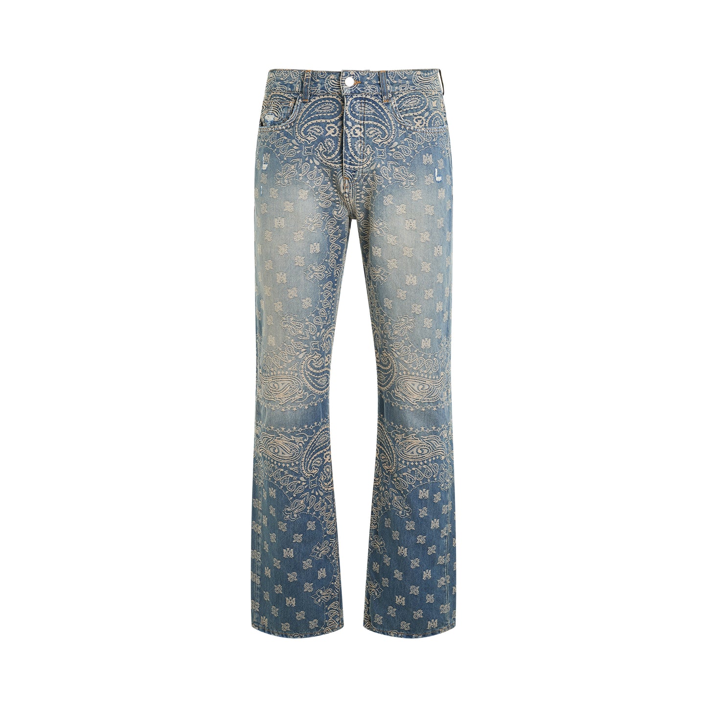 Bandana Jacquard Straight Jeans in Crafted Indigo