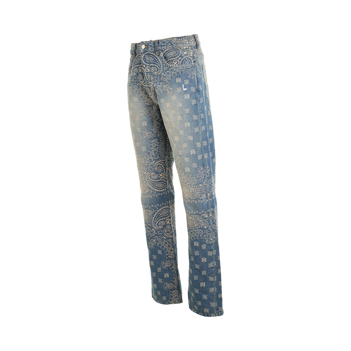 Bandana Jacquard Straight Jeans in Crafted Indigo