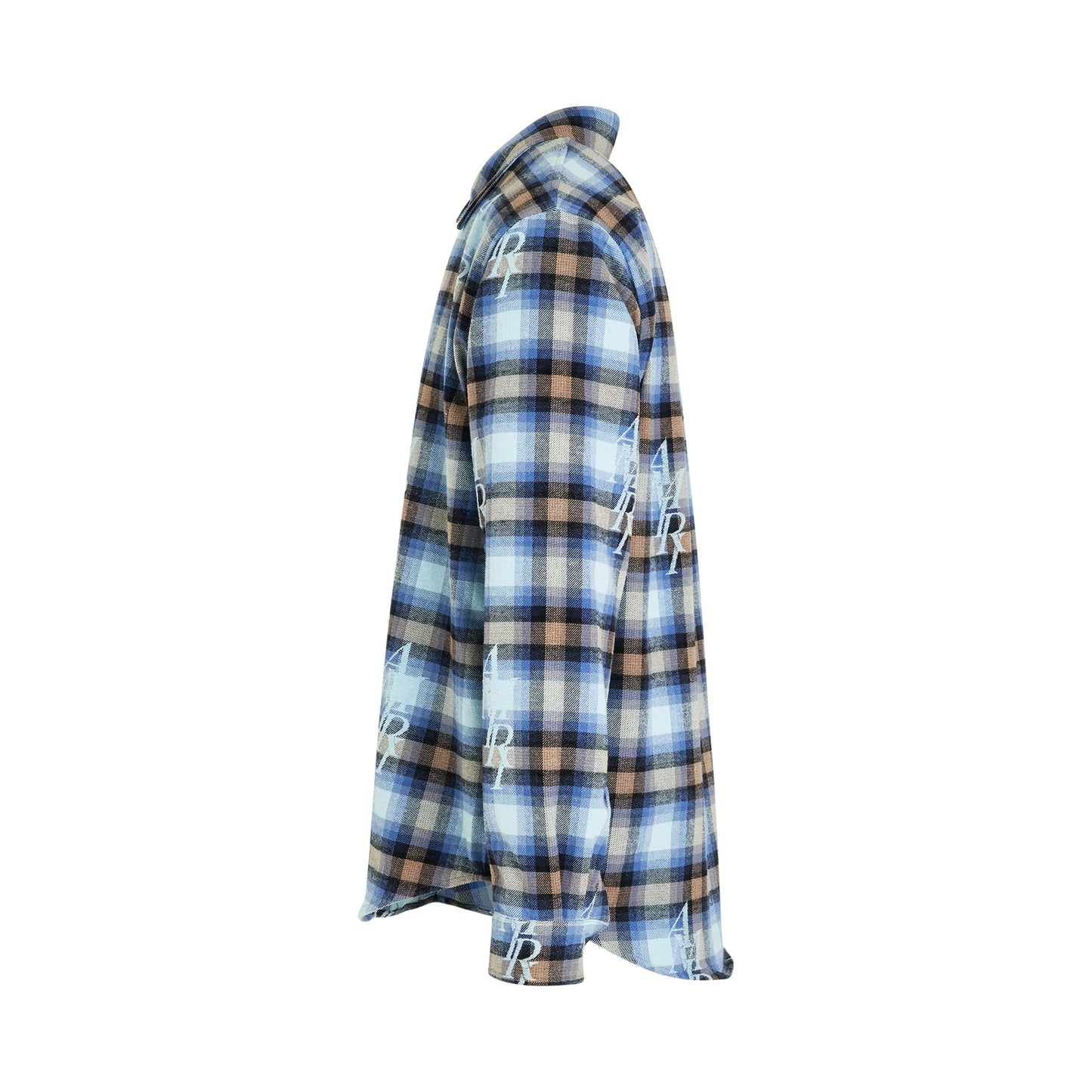 Amiri Staggered Plaid Flannel in Blue