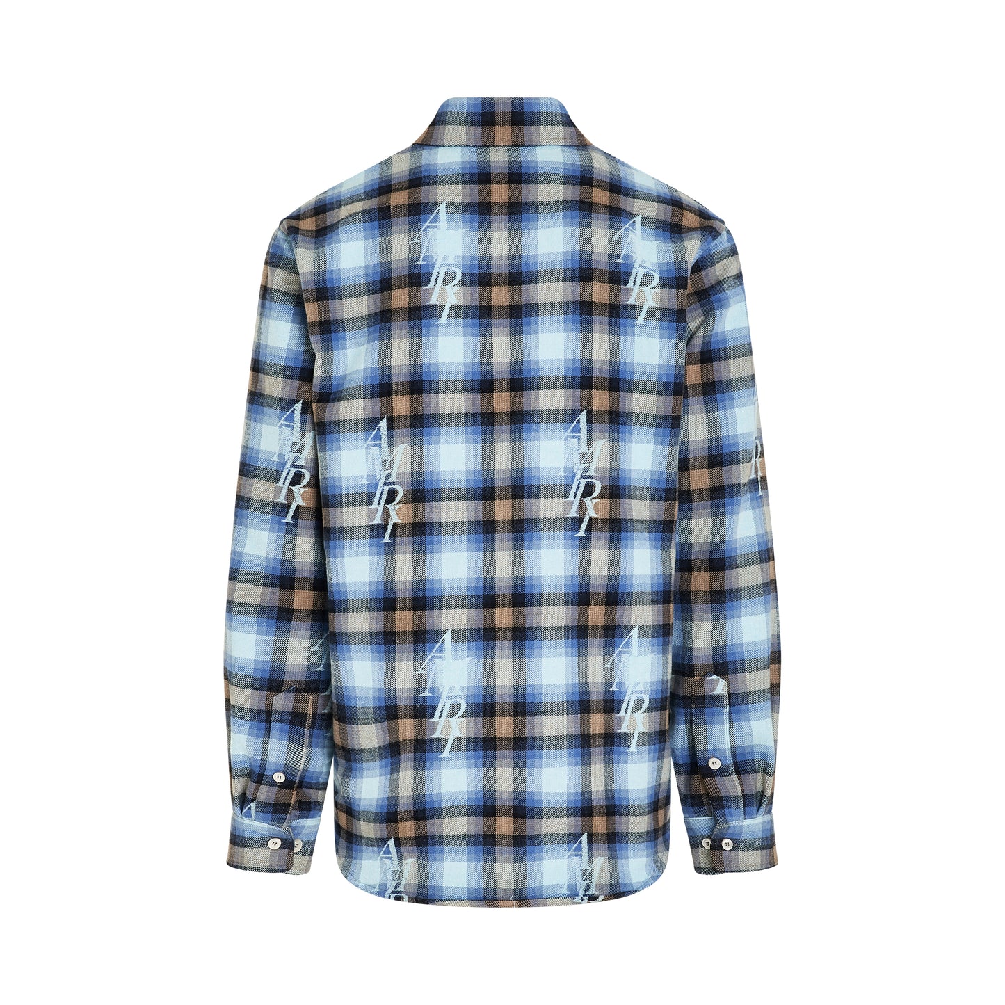 Amiri Staggered Plaid Flannel in Blue