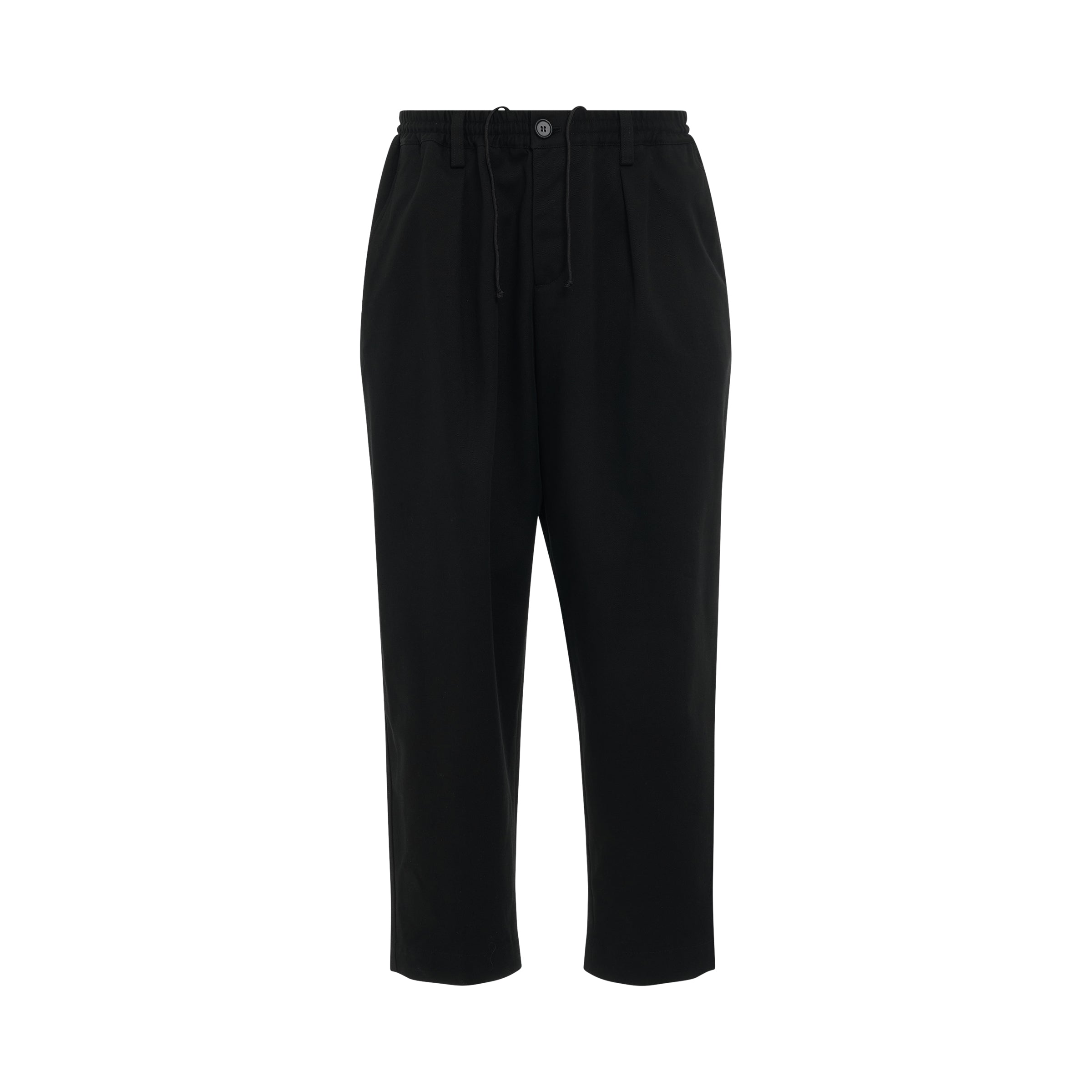 Garbadine Cropped Pants in Black