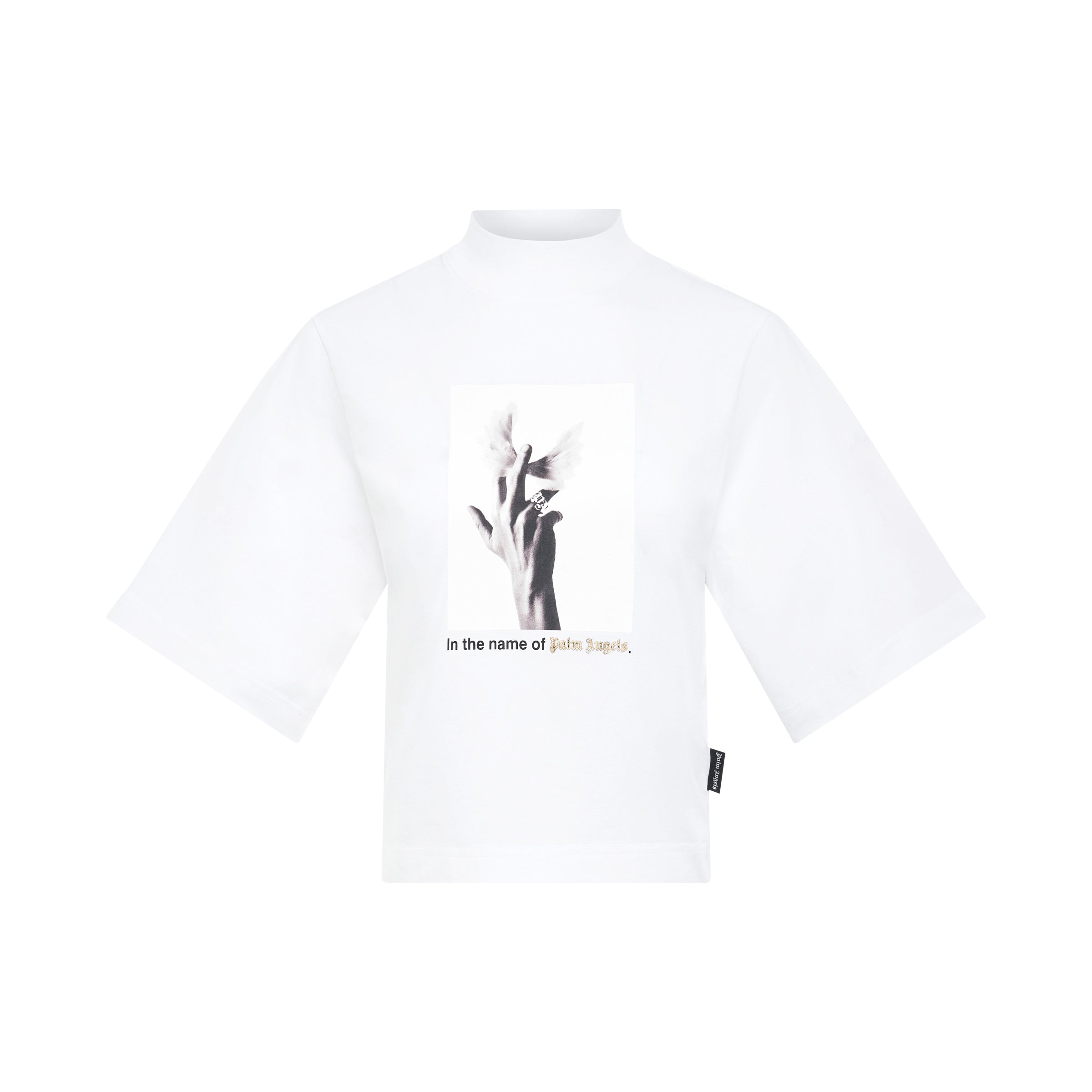 Wings Graphic Cotton T-Shirt in White/Black