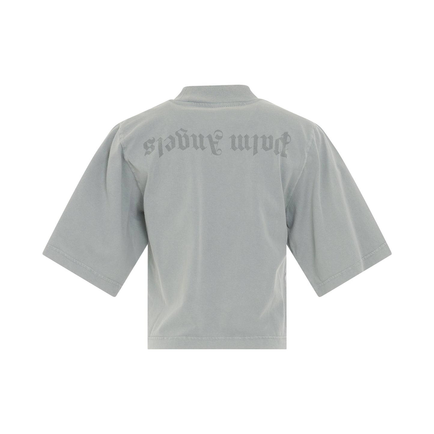 GD Reversed Logo Cropped T-Shirt in Light Grey