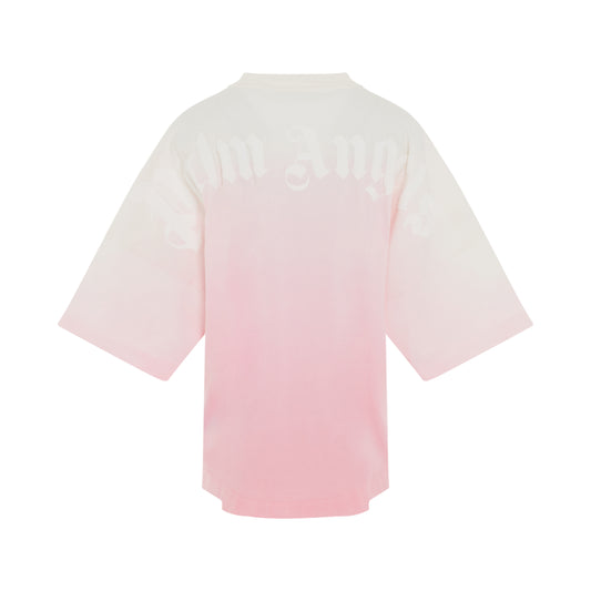 Gradient Overlogo T-Shirt in Coral/White