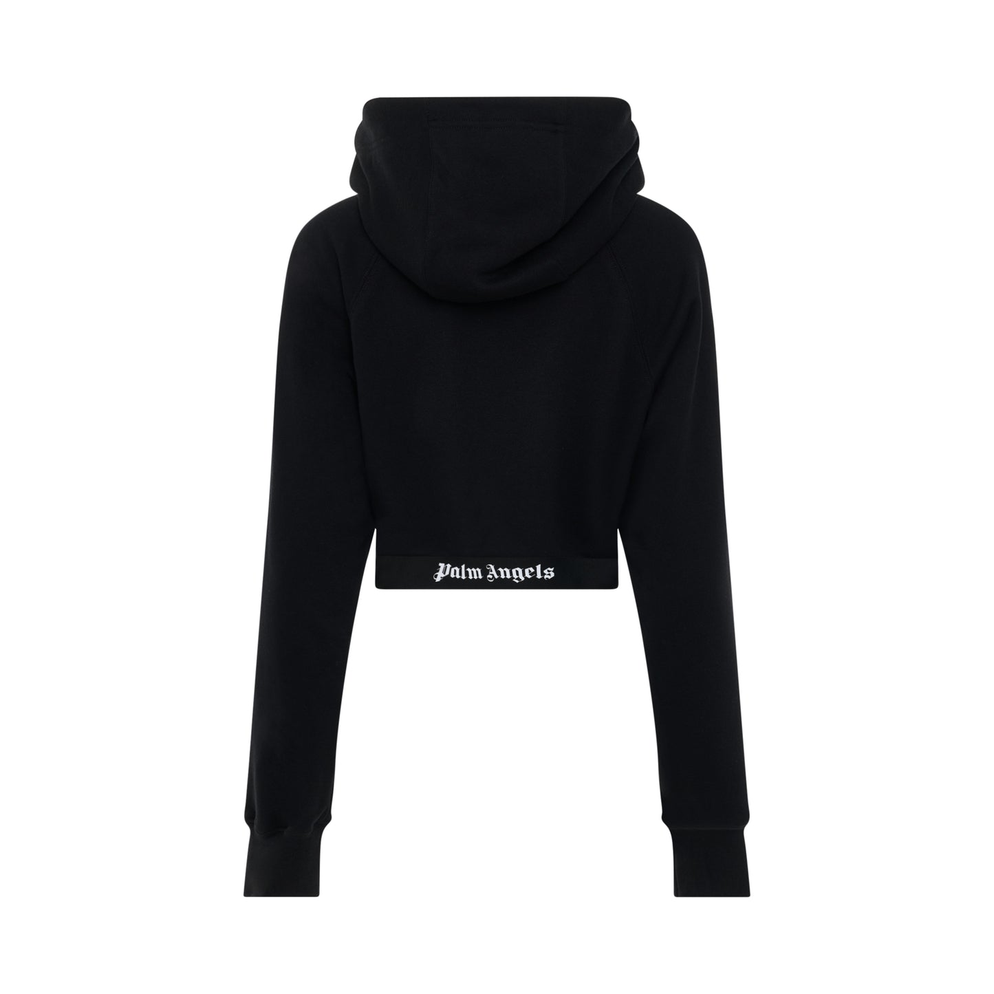 Logo Tape Zipped Hoodie in Black