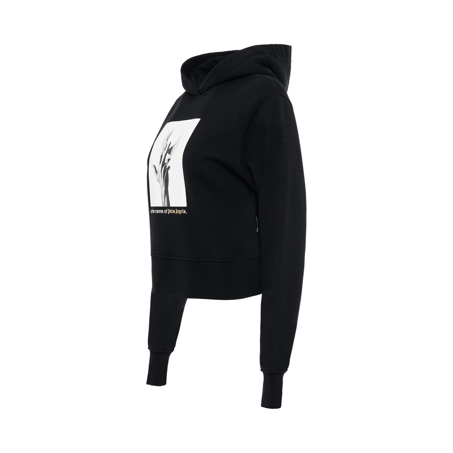 Wings Graphic Cotton Hoodie in Black/White