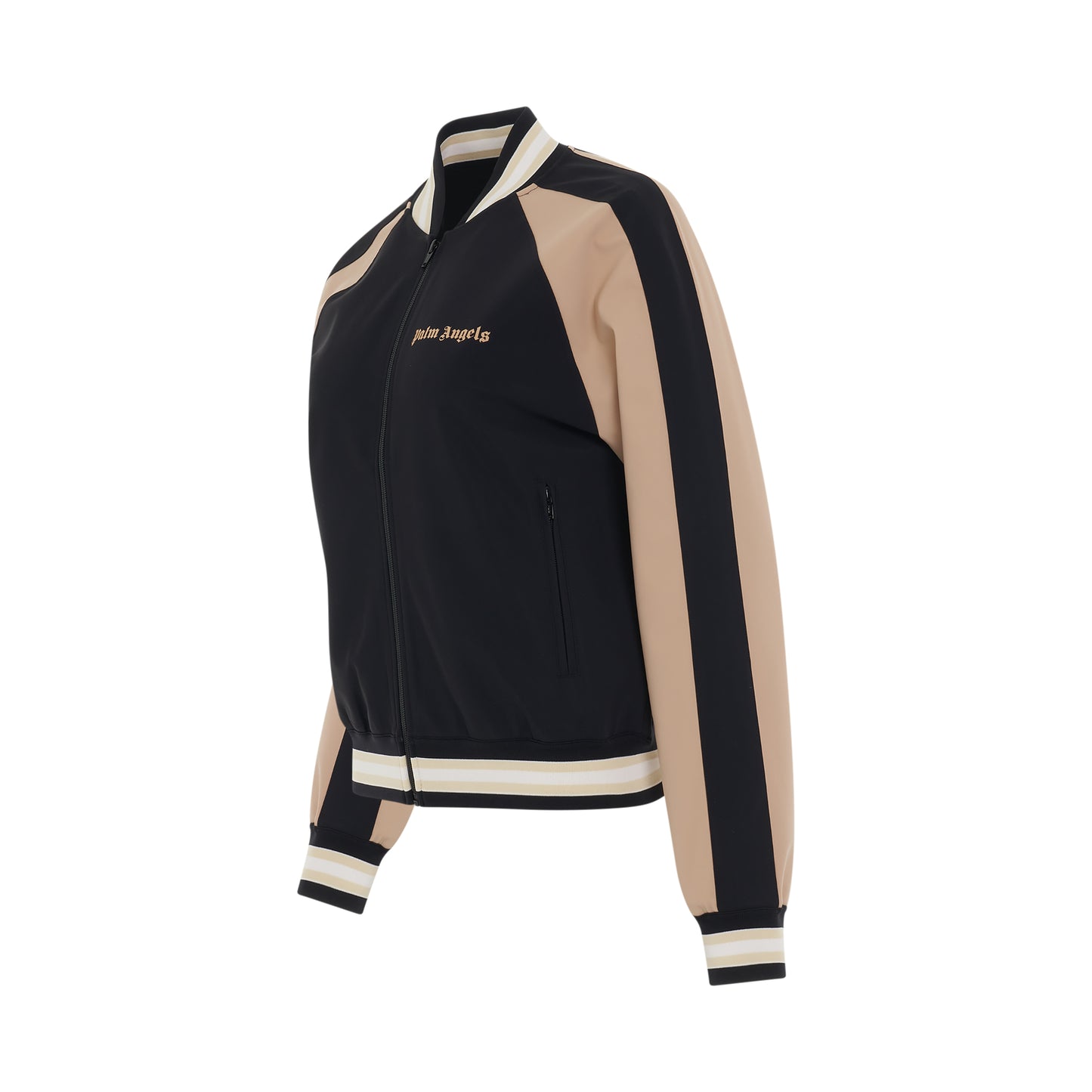 Ultralight 2 Tone Bomber Track Jacket in Black/Nude