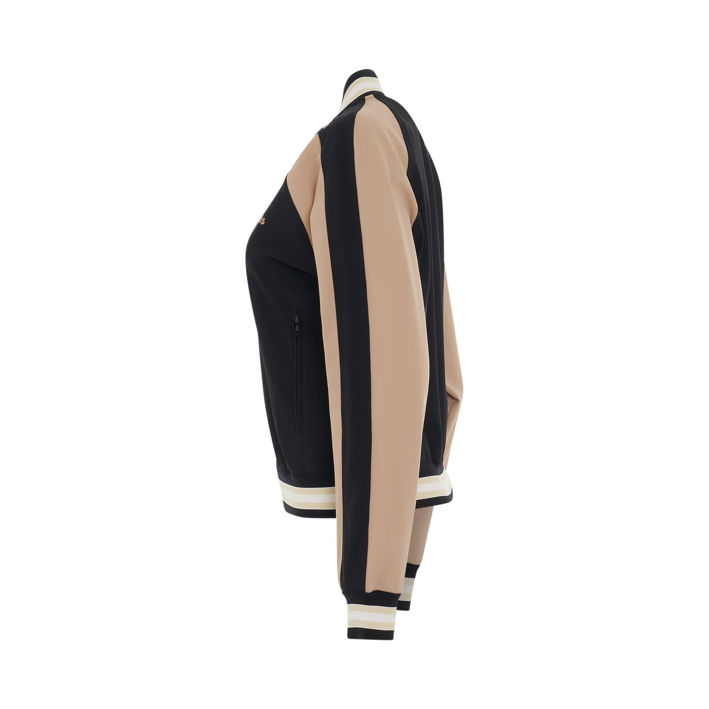 Ultralight 2 Tone Bomber Track Jacket in Black/Nude