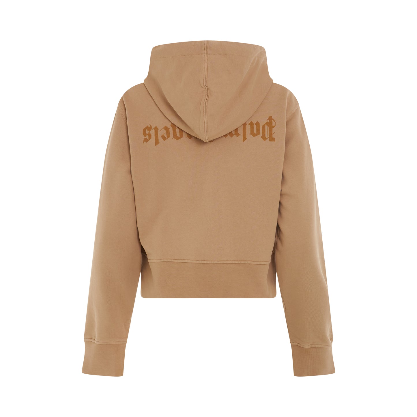 GD Reversed Logo Zip Fit Hoodie in Beige