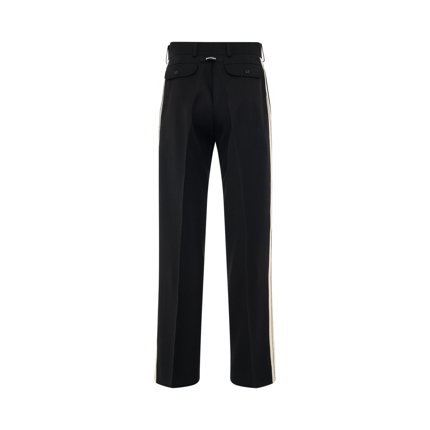 Knit Tape Suit Pants in Black/Off White