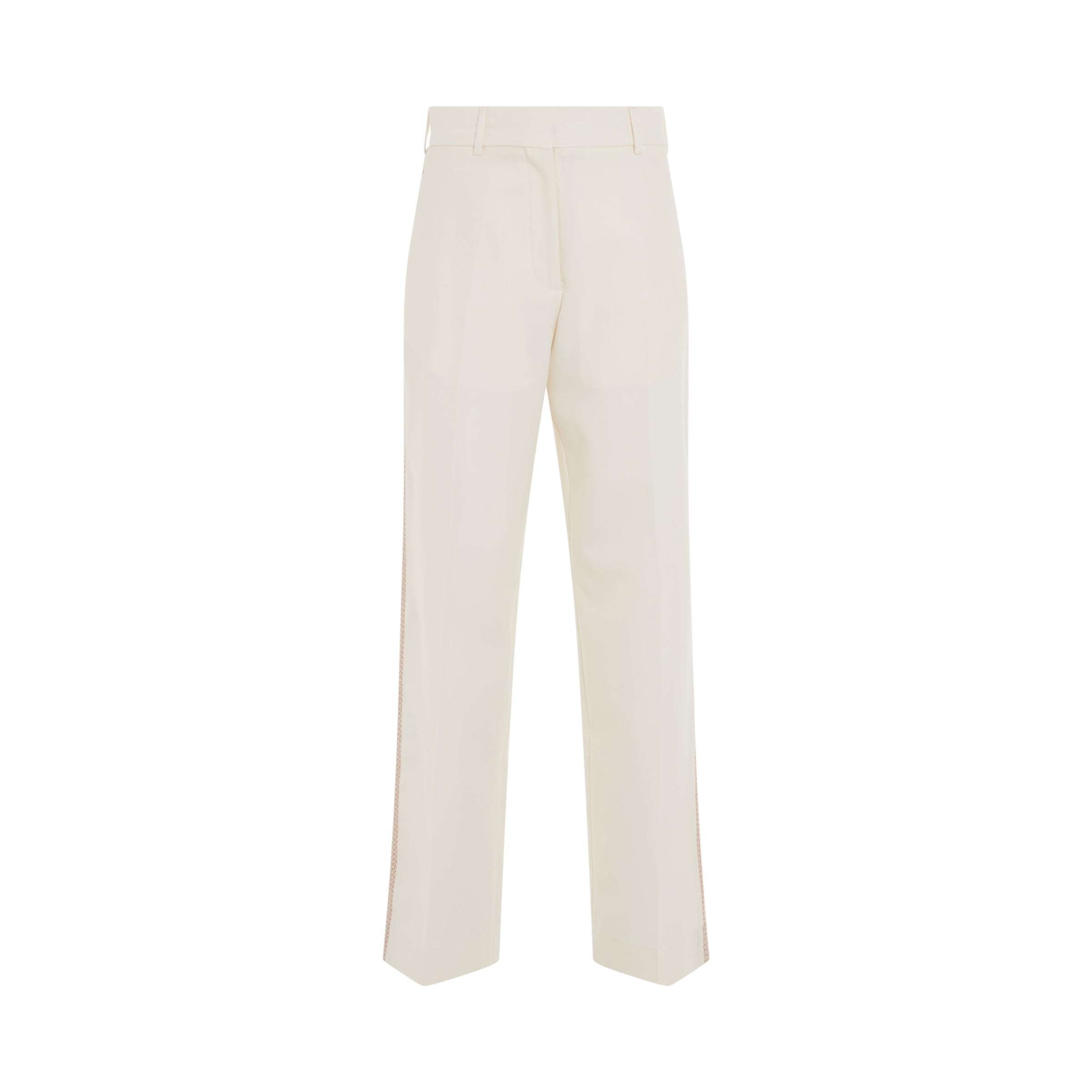 Knit Tape Suit Pants in Butter/Off White