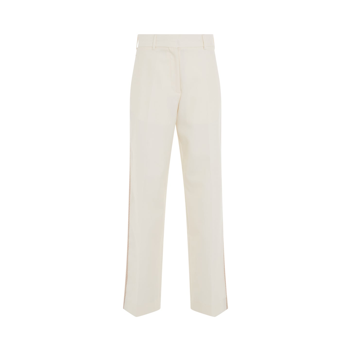 Knit Tape Suit Pants in Butter/Off White