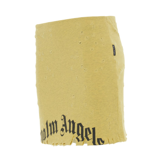 GD Destroyed Midi Skirt in Yellow/Black