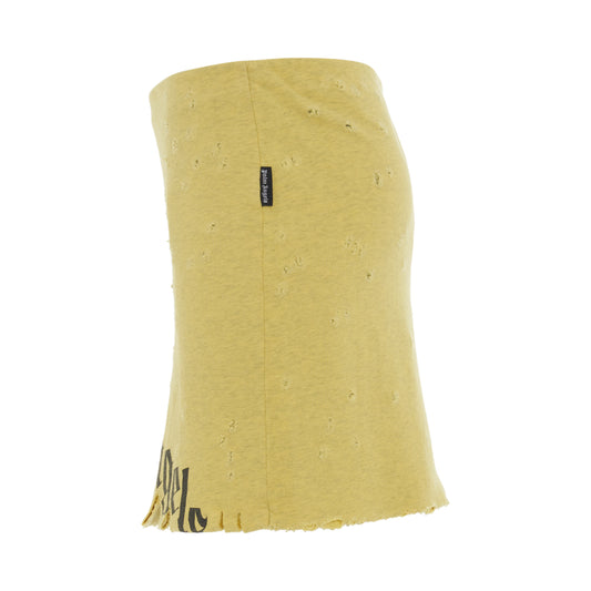 GD Destroyed Midi Skirt in Yellow/Black