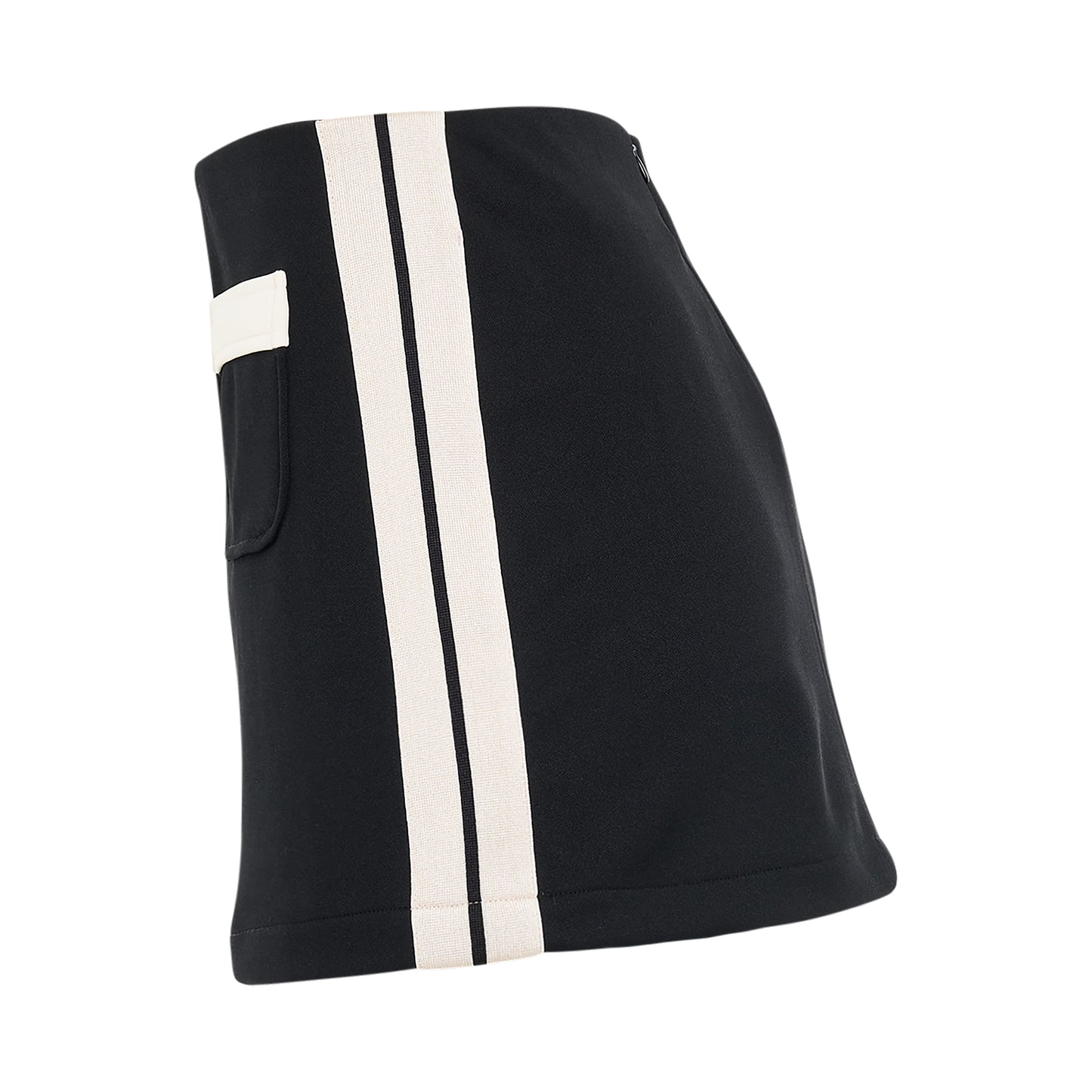 Pockets Track Mini Skirt in Black/Off White