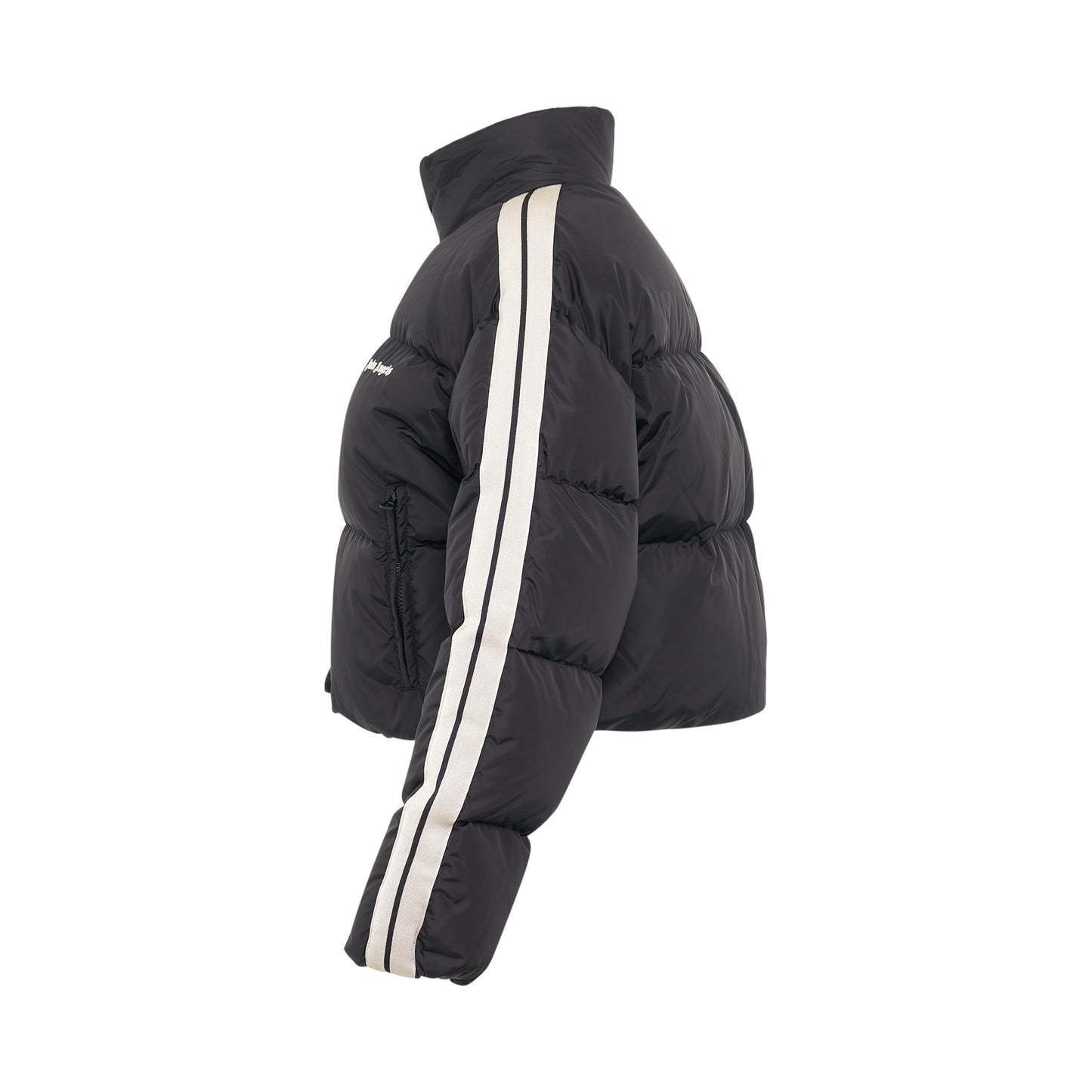 Crop Track Down Jacket in Black/White