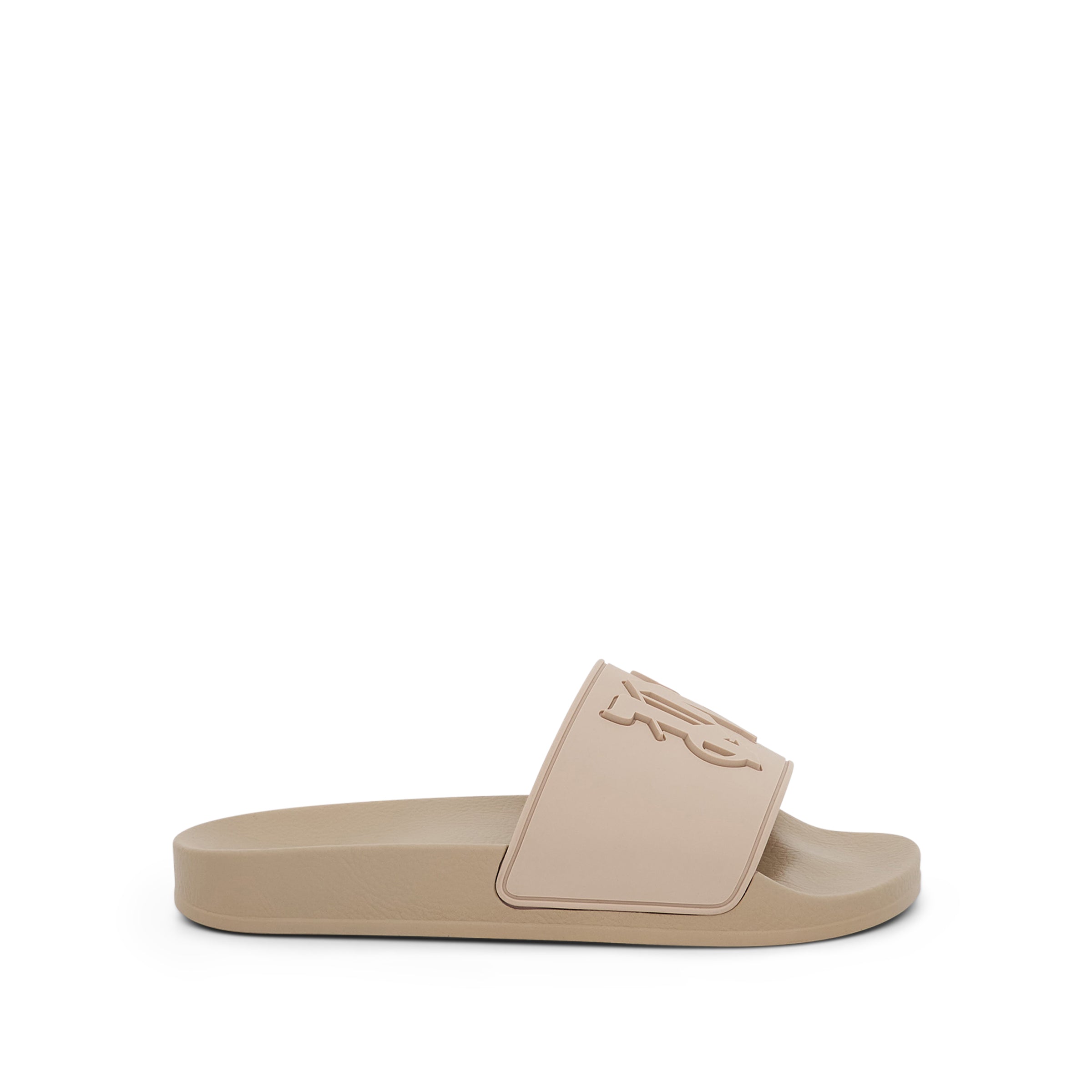 Monogram Pool Slider in Light Beige