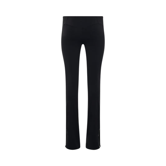 Stripe-trim Flare Leggings in Black/Off White