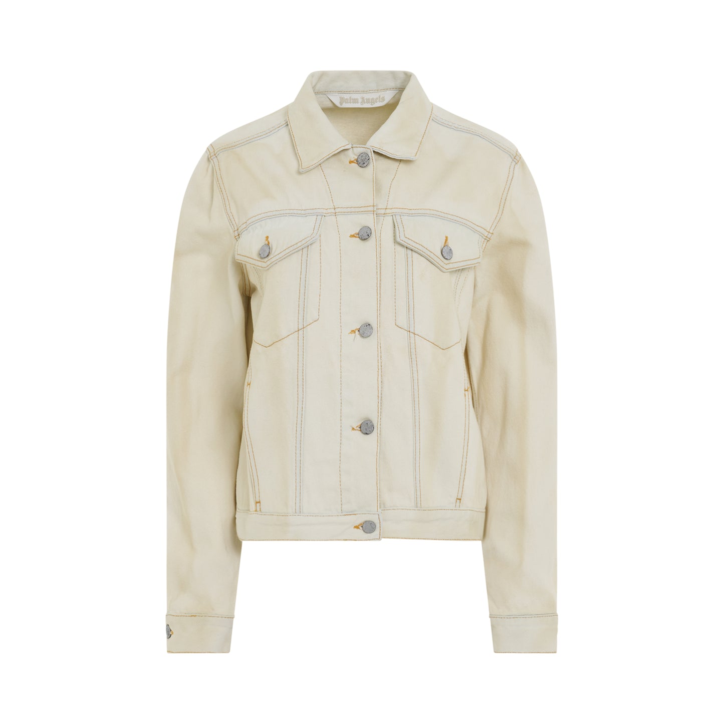 Bull Loose Denim Jacket in Off White/Brown