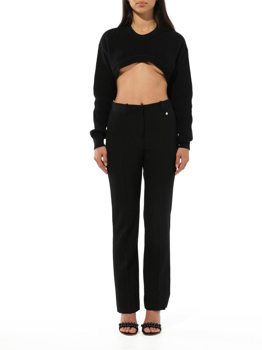 Podium Long Sleeve Sweater in Black