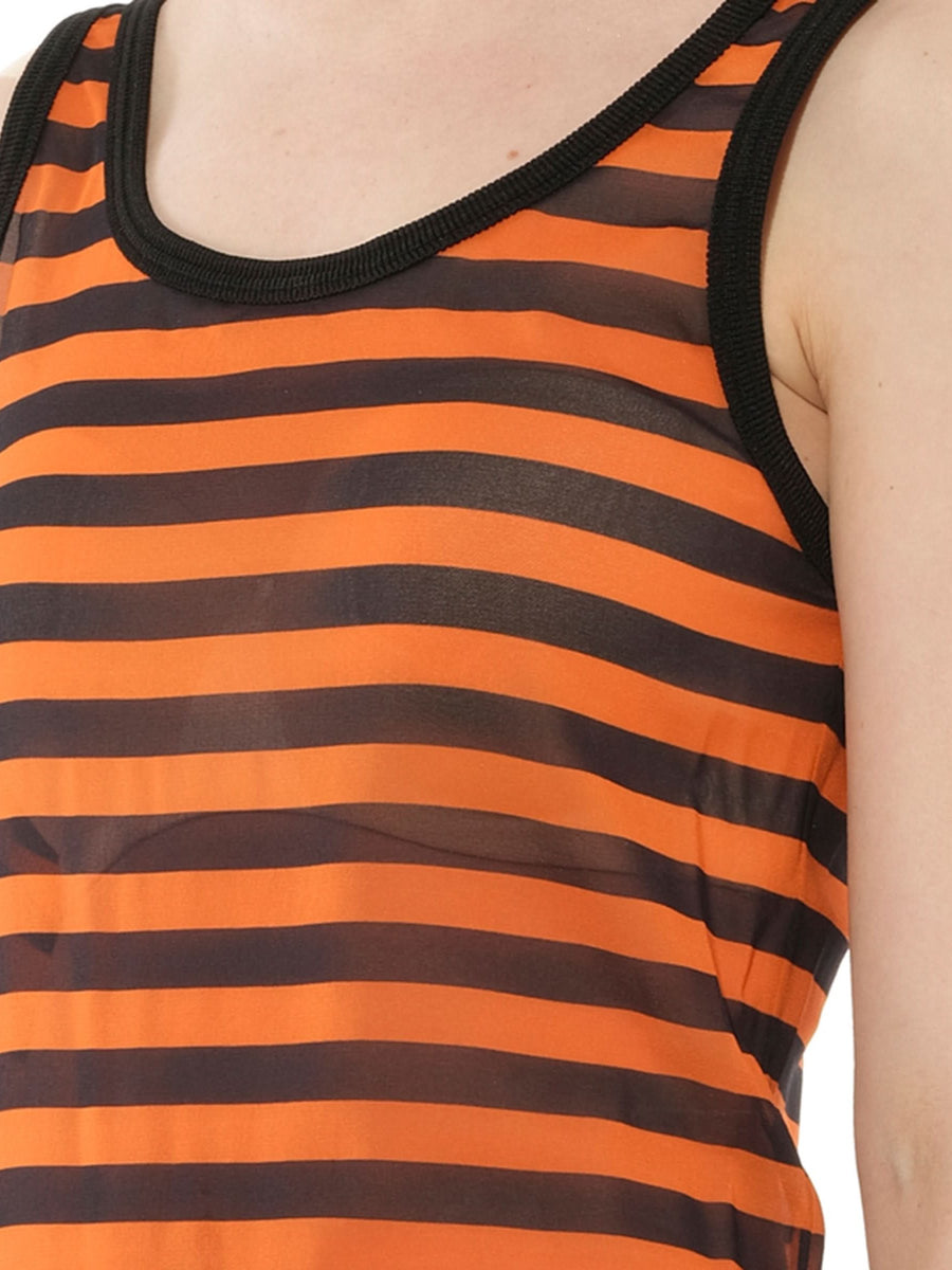 Podium Sleeveless Dress in Black/Orange