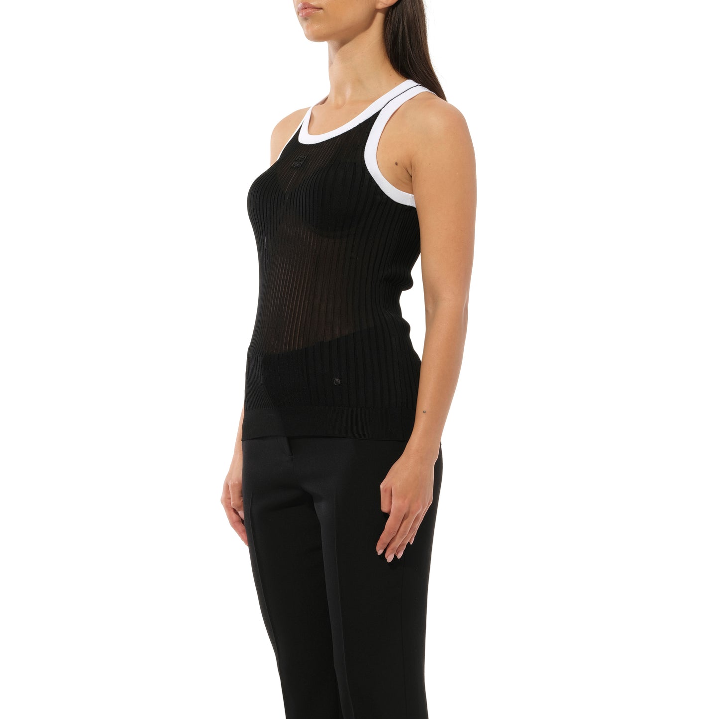 Podium Sleeveless Tops in Black