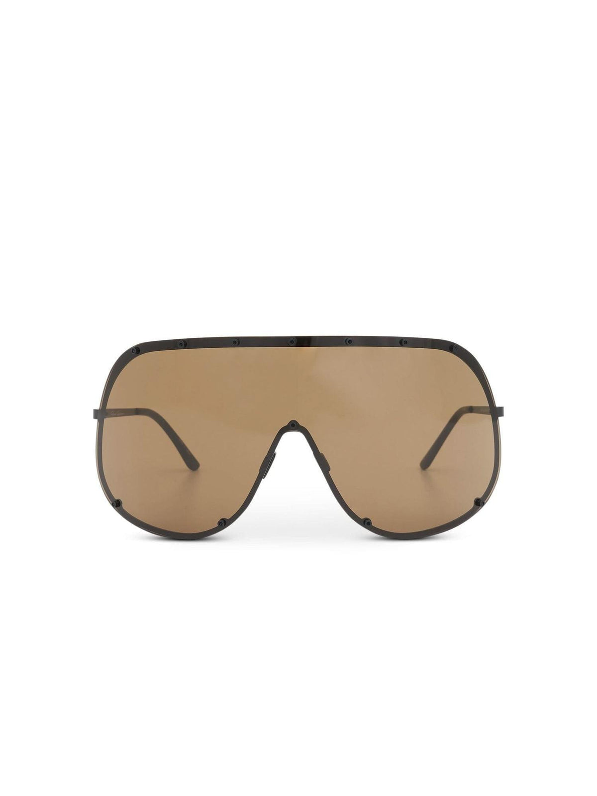 Rick Owens Oversized Shield Sunglasses in Brown