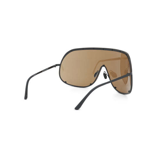 Oversized Shield Sunglasses in Brown