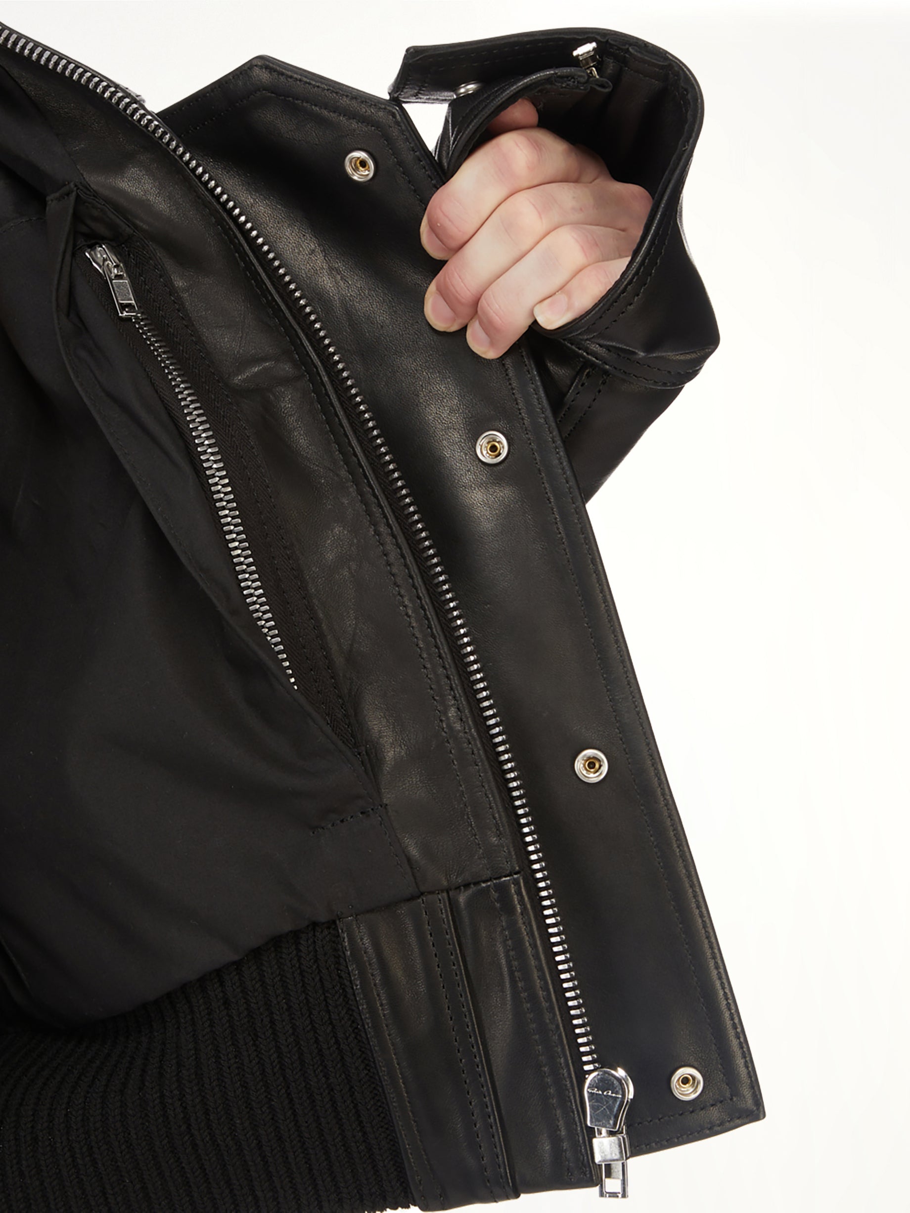 RICK OWENS Rev Leather Jacket in Black from MARAIS