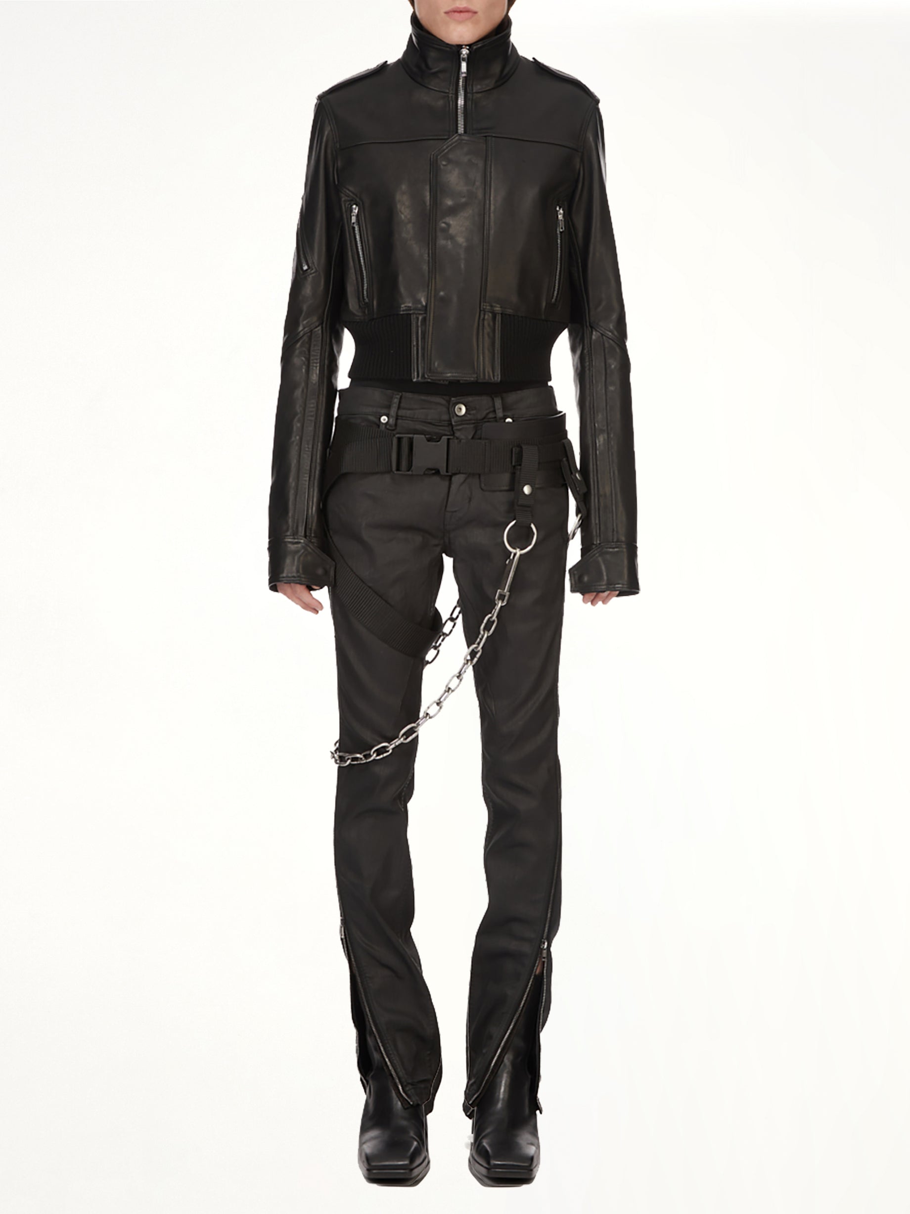 RICK OWENS Rev Leather Jacket in Black Full Reference from MARAIS