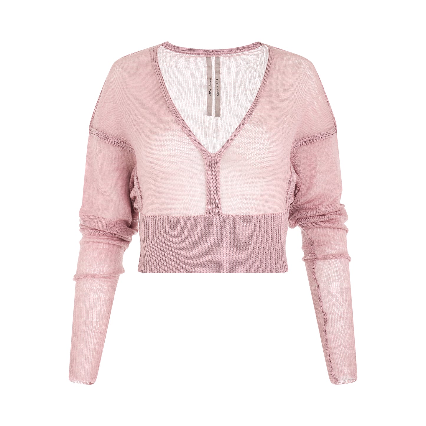 Long Sleeve V Knit Sweater in Dusty Pink