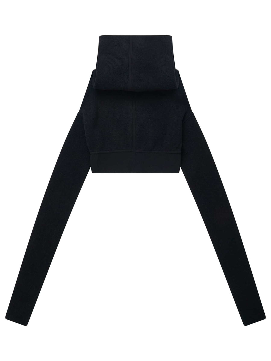 Cowl Pull Knit Sweater in Black