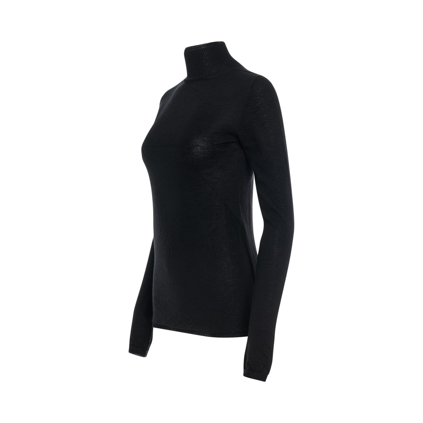 Column Lupetto Knit Sweater in Black