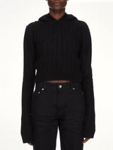 LS Cropped Hooded Top in Black