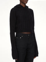 LS Cropped Hooded Top in Black
