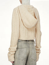 LS Cropped Hooded Top in Natural