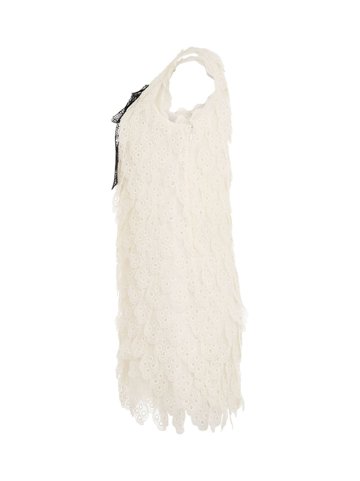 Dress in White with Black Bow