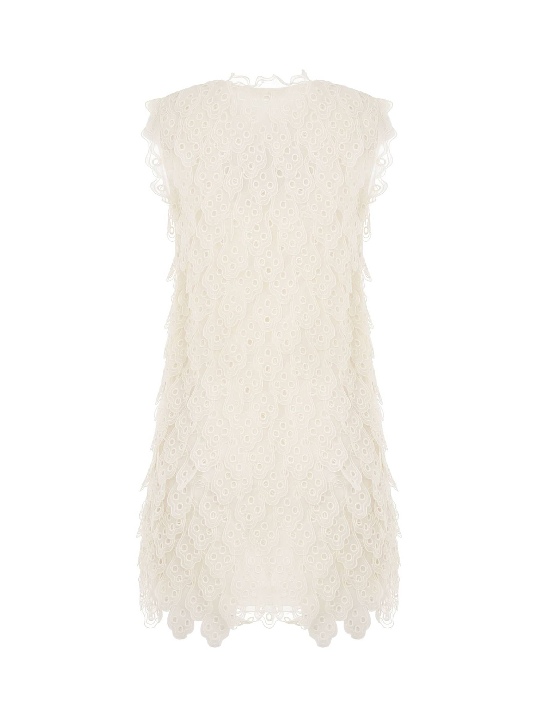 Dress in White with Black Bow