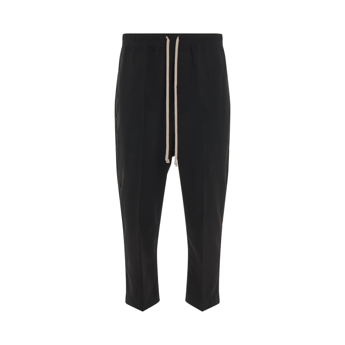 Wool Drawstring Astaires Cropped Pants in Black