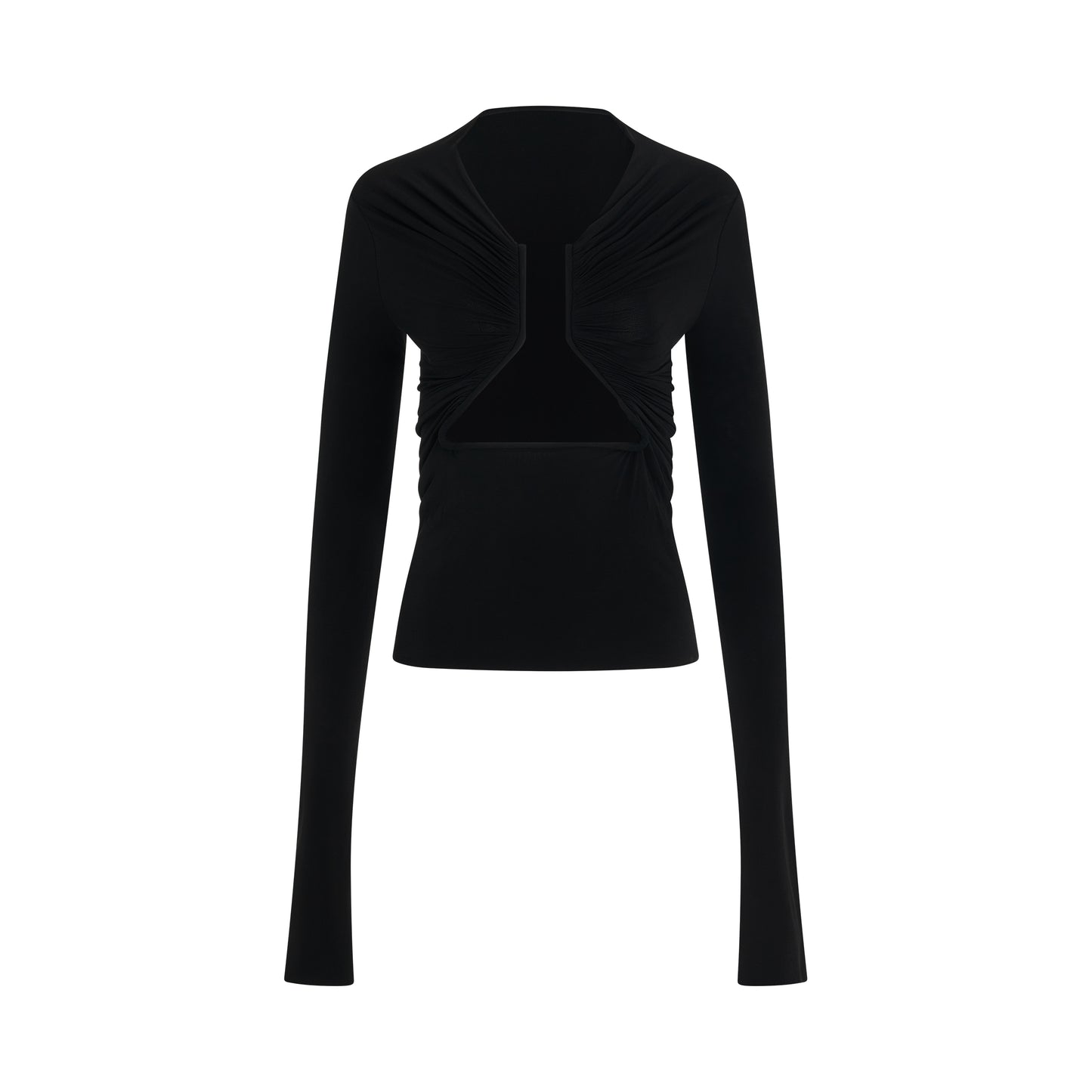 Long Sleeve Prong Stretch Top in Black