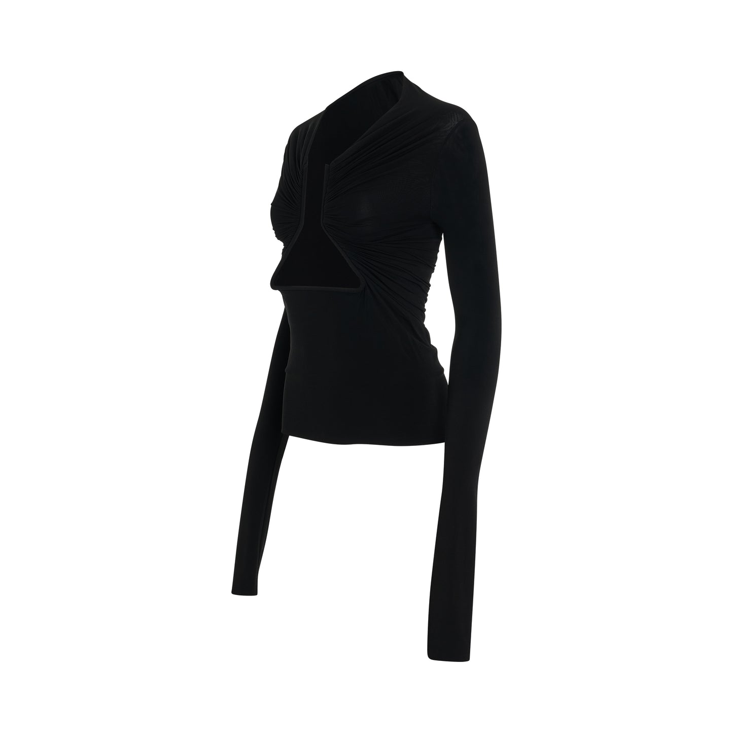 Long Sleeve Prong Stretch Top in Black