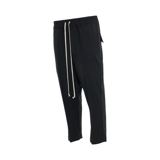 Light Wool Drawstring Astaires Cropped Pants in Black