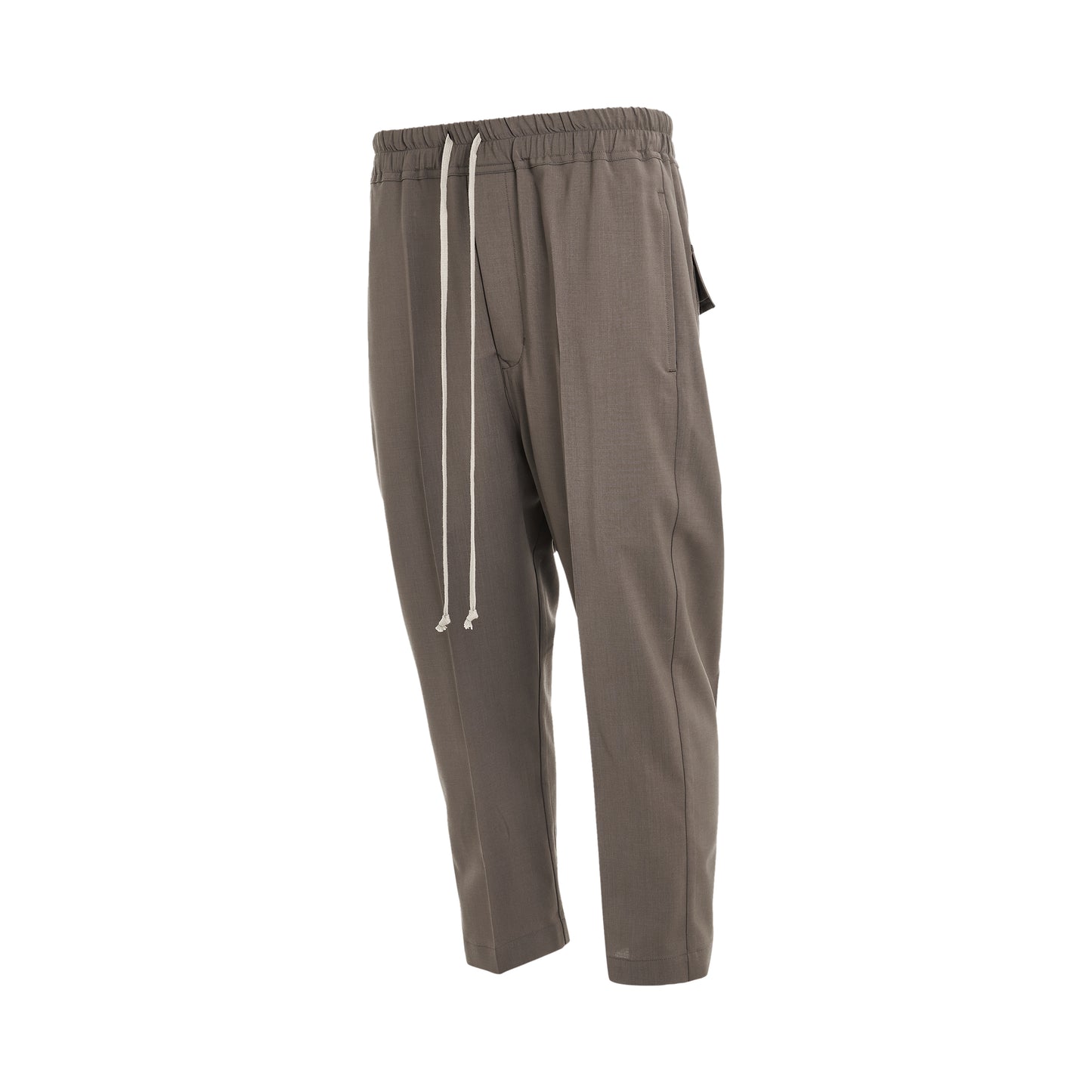 Light Wool Drawstring Astaires Cropped Pants in Dust