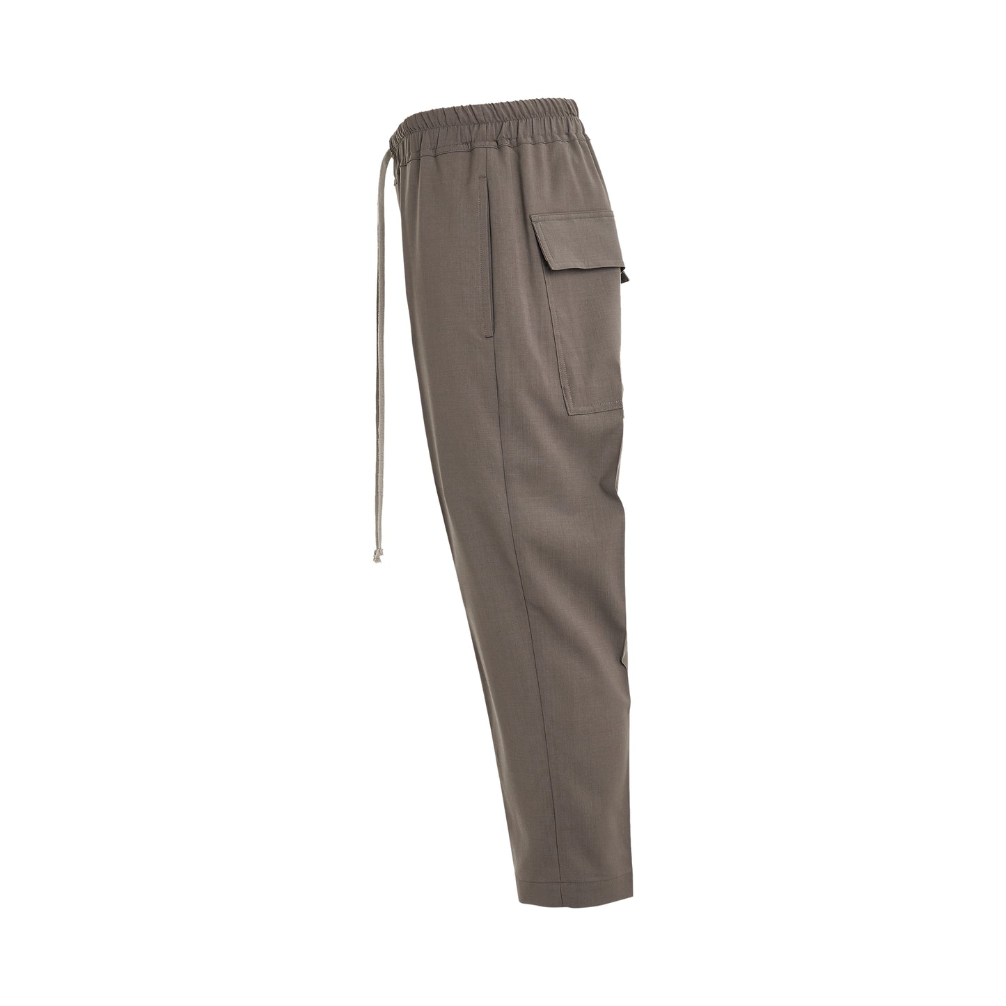 Light Wool Drawstring Astaires Cropped Pants in Dust