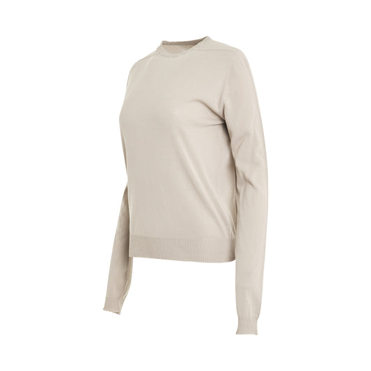 Biker Level Round Neck Sweater in Pearl