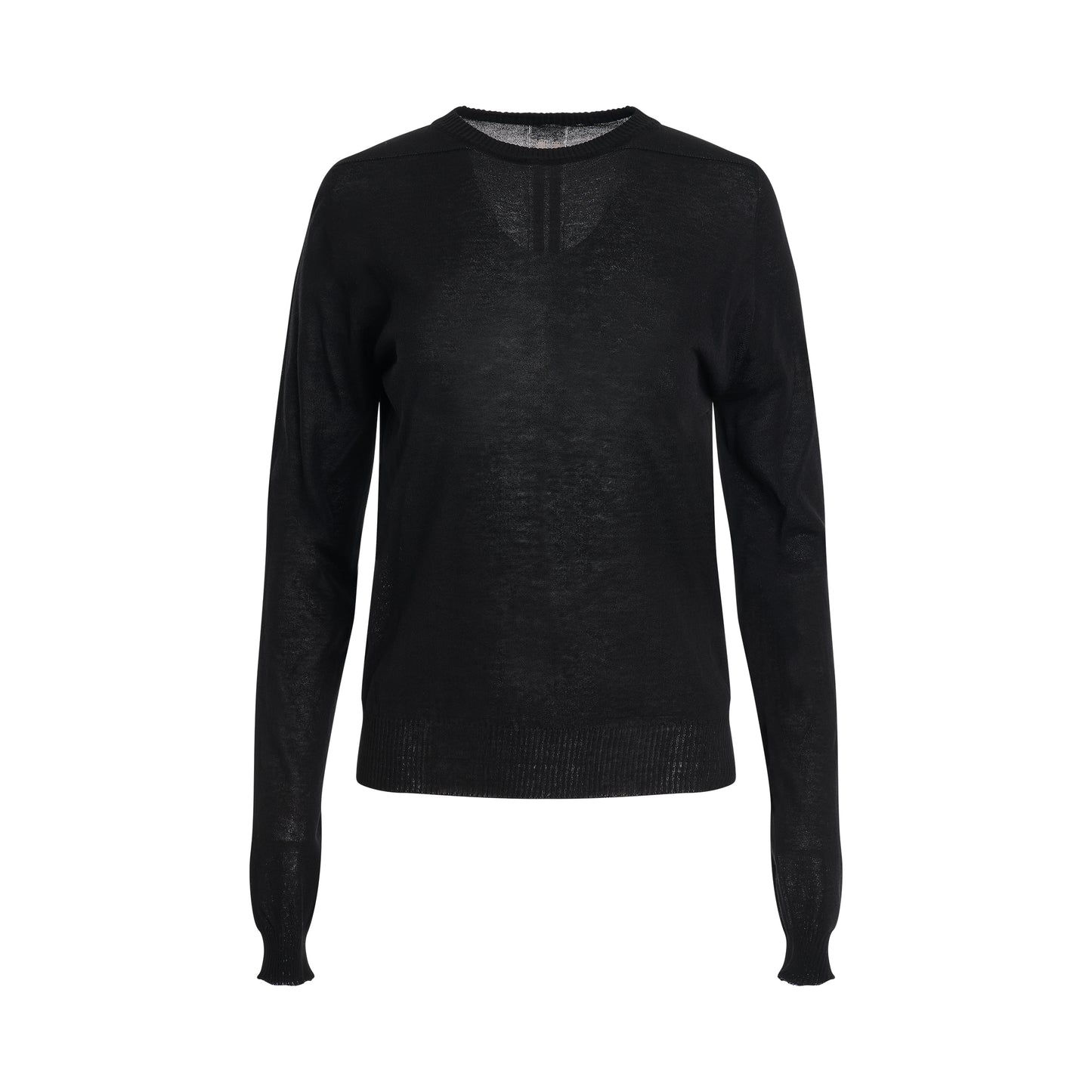 Biker Level Round Neck Sweater in Black