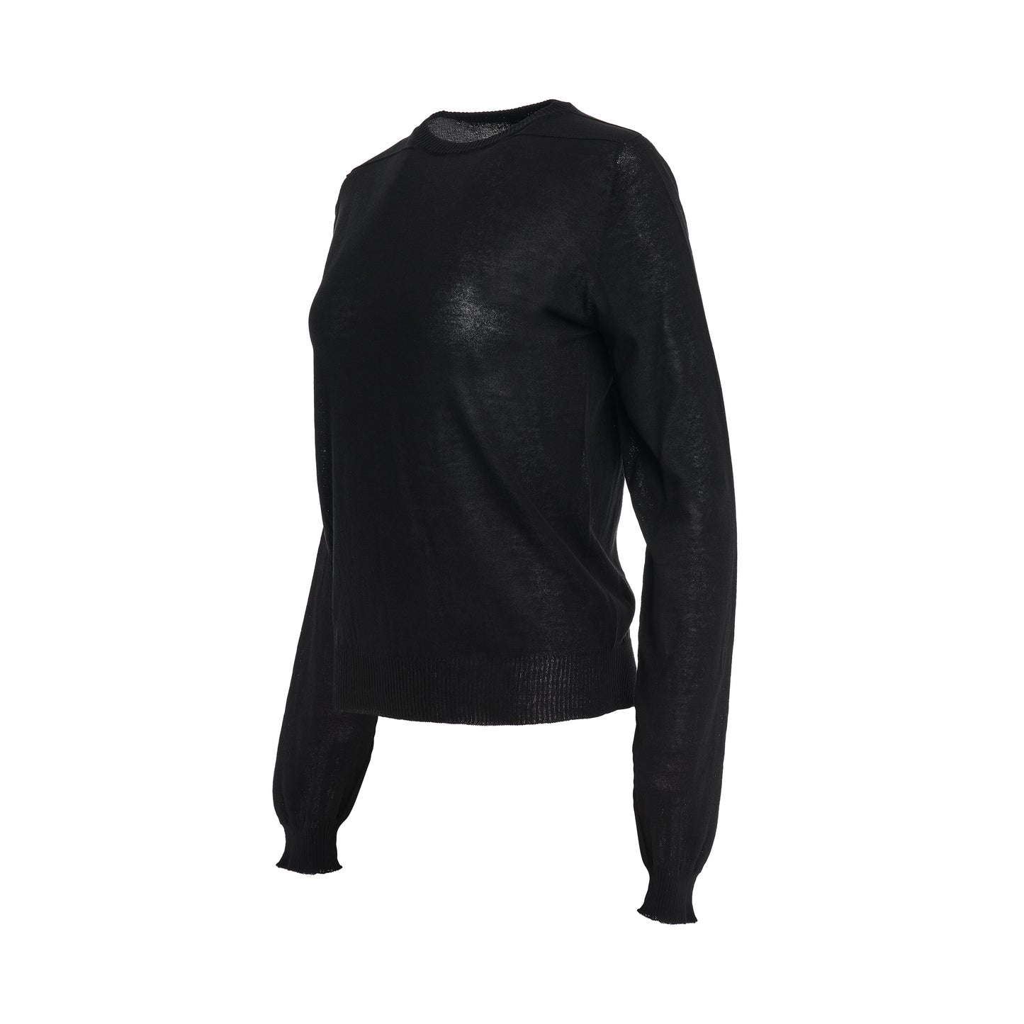 Biker Level Round Neck Sweater in Black