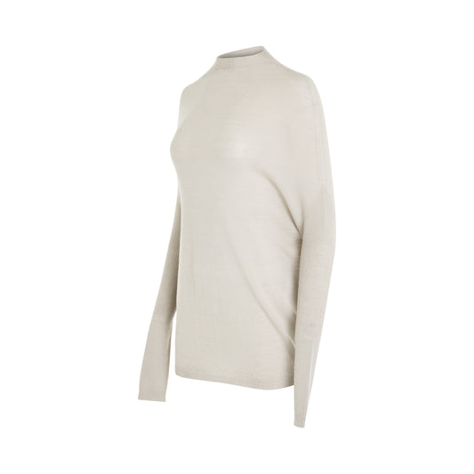 Light Weight Crater Knit Sweater in Pearl