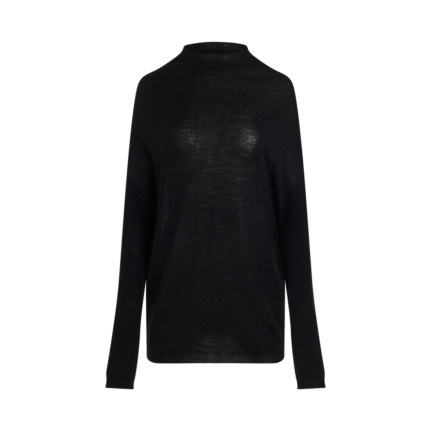 Light Weight Crater Knit Sweater in Black